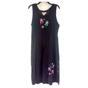 Mandal Bay Black Christmas Corduroy Maxi Dress | Size M